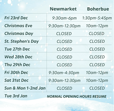 Christmas Opening Hours 2022